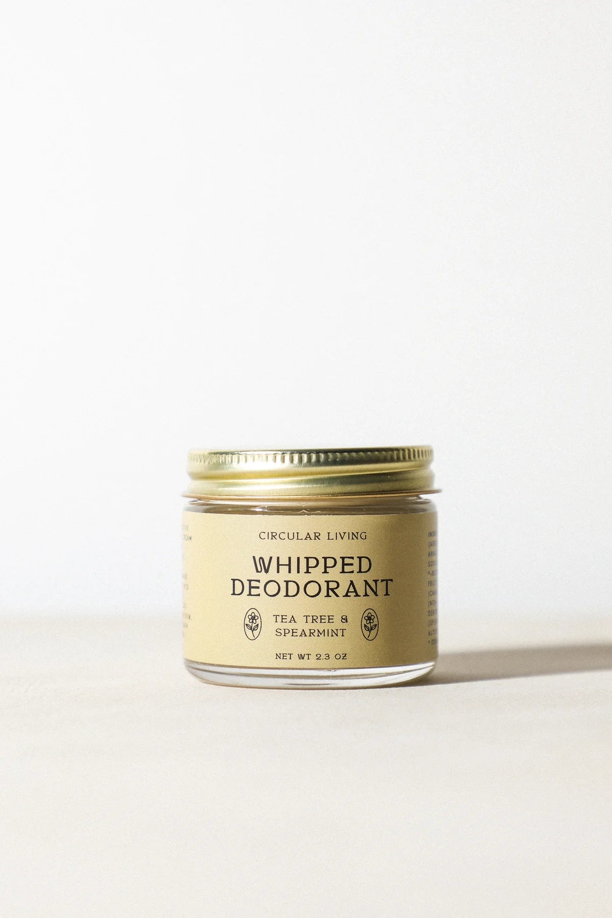 Circular Living Whipped Deodorant Tea Tree and Spearmint on clean minimal light background.