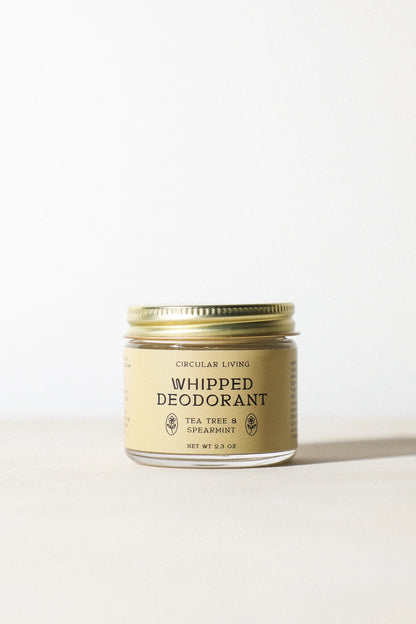 Circular Living Whipped Deodorant Tea Tree and Spearmint on clean minimal light background.