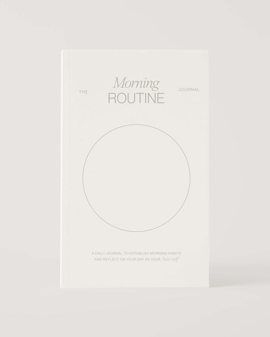 Wilde House Paper Morning Routine Journal standing upright showing minimalist front cover.