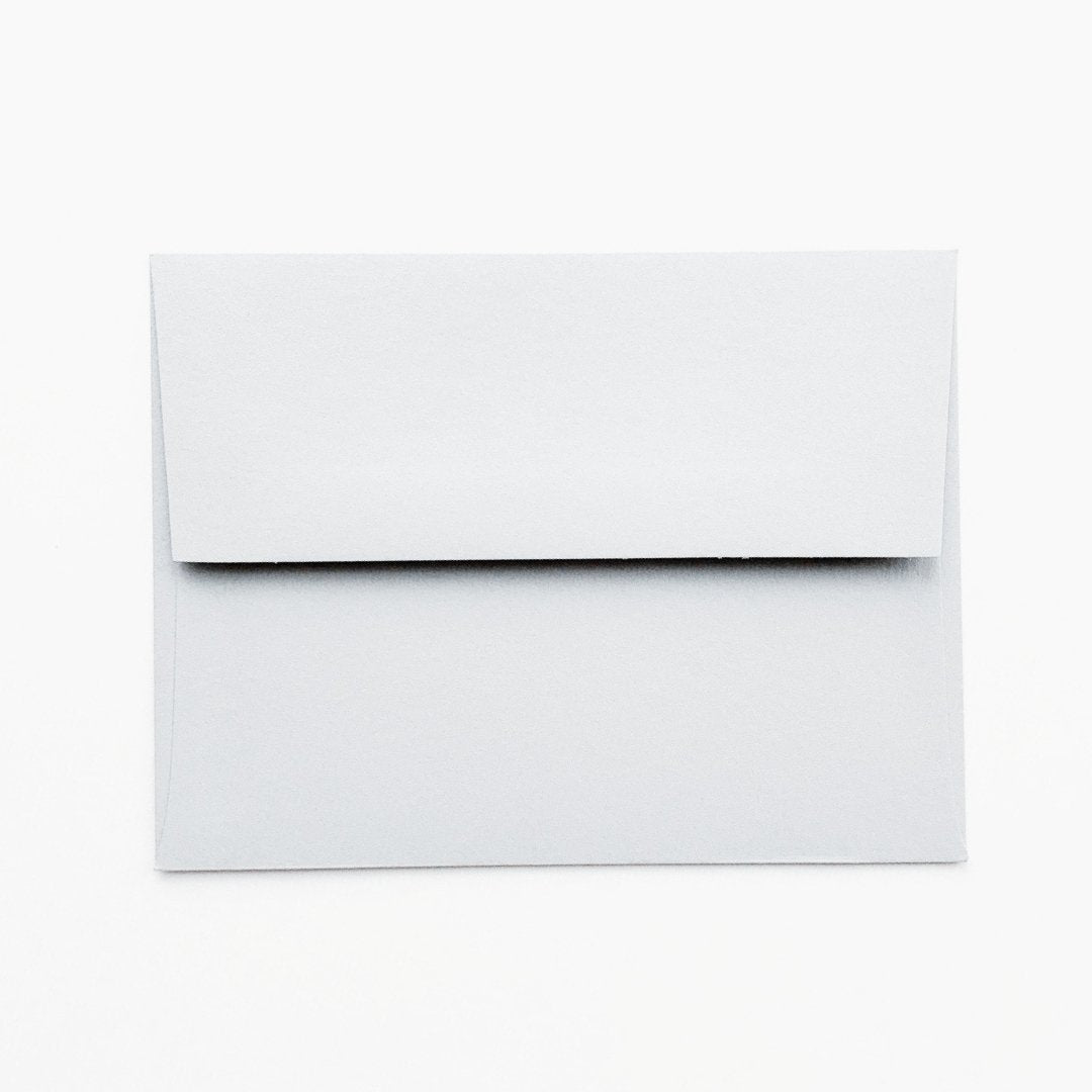 Recycled white envelope that accompanies Paper Baristas “Bundle of Joy” baby greeting card.