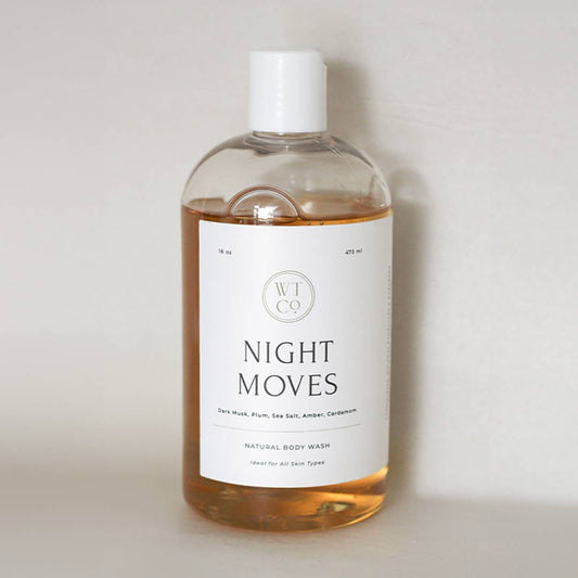 Well-Taylored Night Moves Body Wash front view on neutral background.